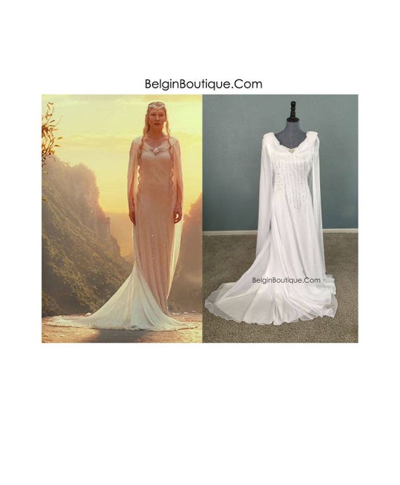 Galadriel White Dress Replica Hobbits Lord Of The Rings Etsy