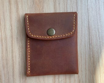 Handmade Minimalist Leather Wallet – Slim Card & Coin Holder