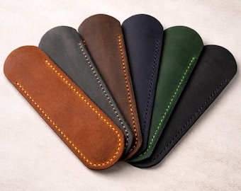 Funda Heritage Carry Sleeve - Funda para bolígrafo de cuero Crazy Horse hecha a mano, estuche minimalista de cuero EDC, estuche para lápices, pequeño organizador de herramientas