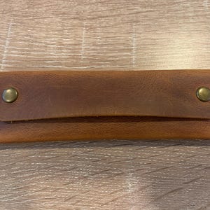 Personalized Crazy Horse Leather Pencil Case – Handmade Leather Tool Pouch, Custom Name Stamp Camel