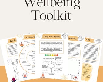 Mental Health Worksheets Printable | Therapy Toolkit for Wellbeing, Mindfulness, Self-Care & Emotional Regulation | PDF Download