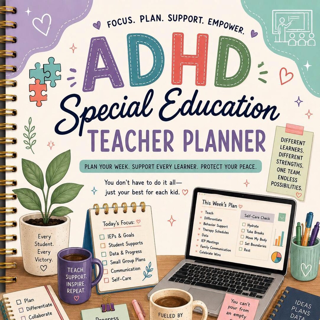 ADHD SPED Teacher Planner Special Education Teacher Planner ...