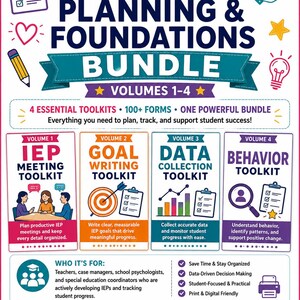 SPED Data Collection Toolkit Volume 1- 4 Special Education Data Sheets  IEP Goal Tracking Forms Autism Teacher Resources  Printable PDF