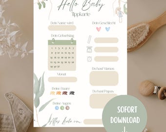 Baby shower prediction cards to fill out / game / baby shower prediction game, guessing game and wish cards / pregnancy / gift / expectant mothers