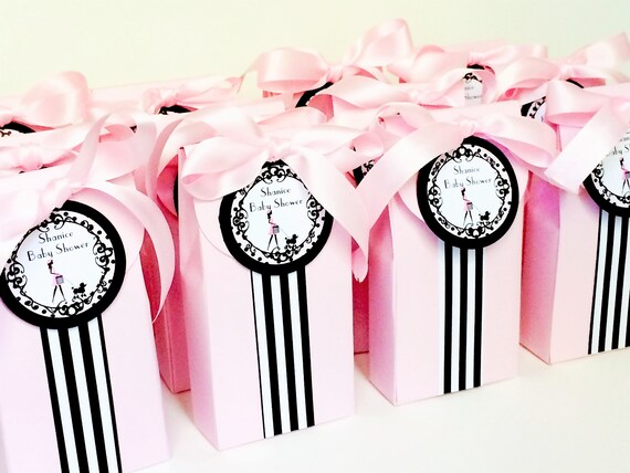 Girl In Paris Party Favor Boxes Set Of 12 Paris Themed Etsy