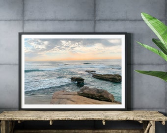 La Jolla Sunset, Matted Print, 5X7, Small Art Gift