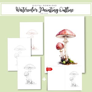 Fliegenpilz Aquarell PDF | Waldland Malvorlage
