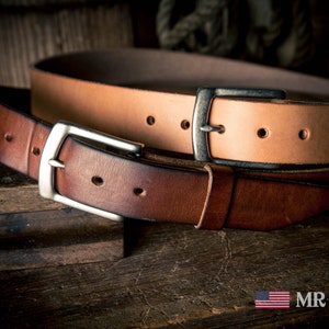 Mens Leather Belt, Handmade Full Grain Belt With Custom Buckle Options, Gift for him USA Made by Mr. Lentz
