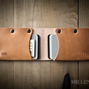 Leather Card Wallet, Leather snap wallet, front pocket wallet, full grain wallet, secure snap wallet  033
