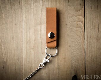 Leather Chain Attachment for Chain Wallets, Leather Chain Strap, Leather Belt Attachment 009