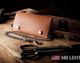 Leather Trucker Wallet, Mens Trucker wallet, Long Wallet, Bill Wallet 018