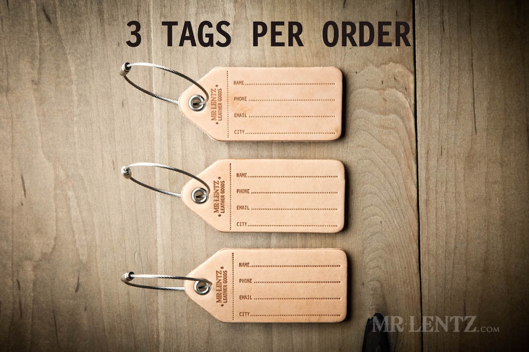 Luggage Tag 3 Pack, Baggage Tag, Travel Tag, Name Tag, Leather Tag