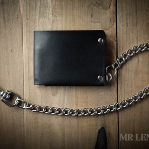 Leather Chain Wallet, Mens leather chain wallet, chain wallet, mens chain wallet, Traditional 015_CH image 7