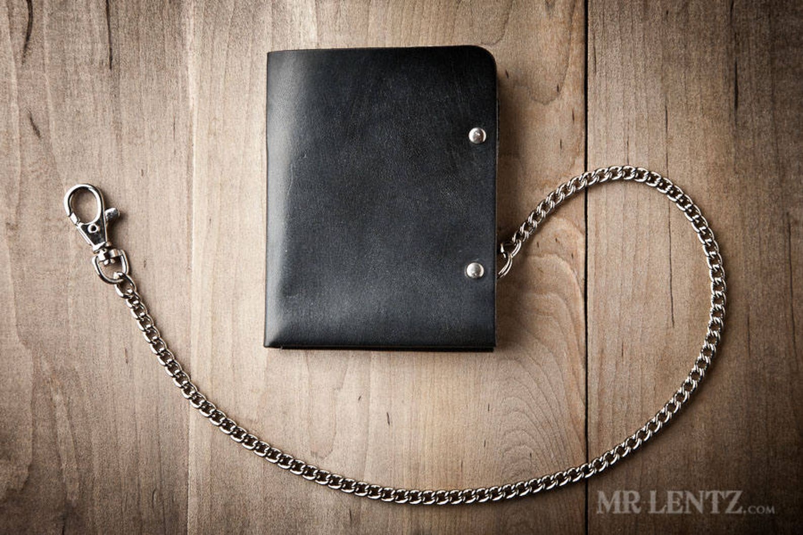 Men's Leather Chain Wallet Men's Chain Wallet Thin Etsy
