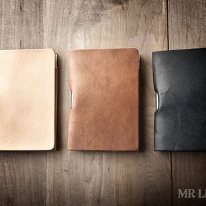 Leather Notebook Cover and Pen, Leather Travel Notes, Pocket Leather notebook, Leather mini journal cover Mini 022 image 9