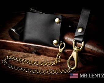 Golden Snap Leather Wallet, Premium Full Grain Leather, Minimalist Design, Luxury Card Holder, Gift for Him or Her, Handmade Mr Lentz
