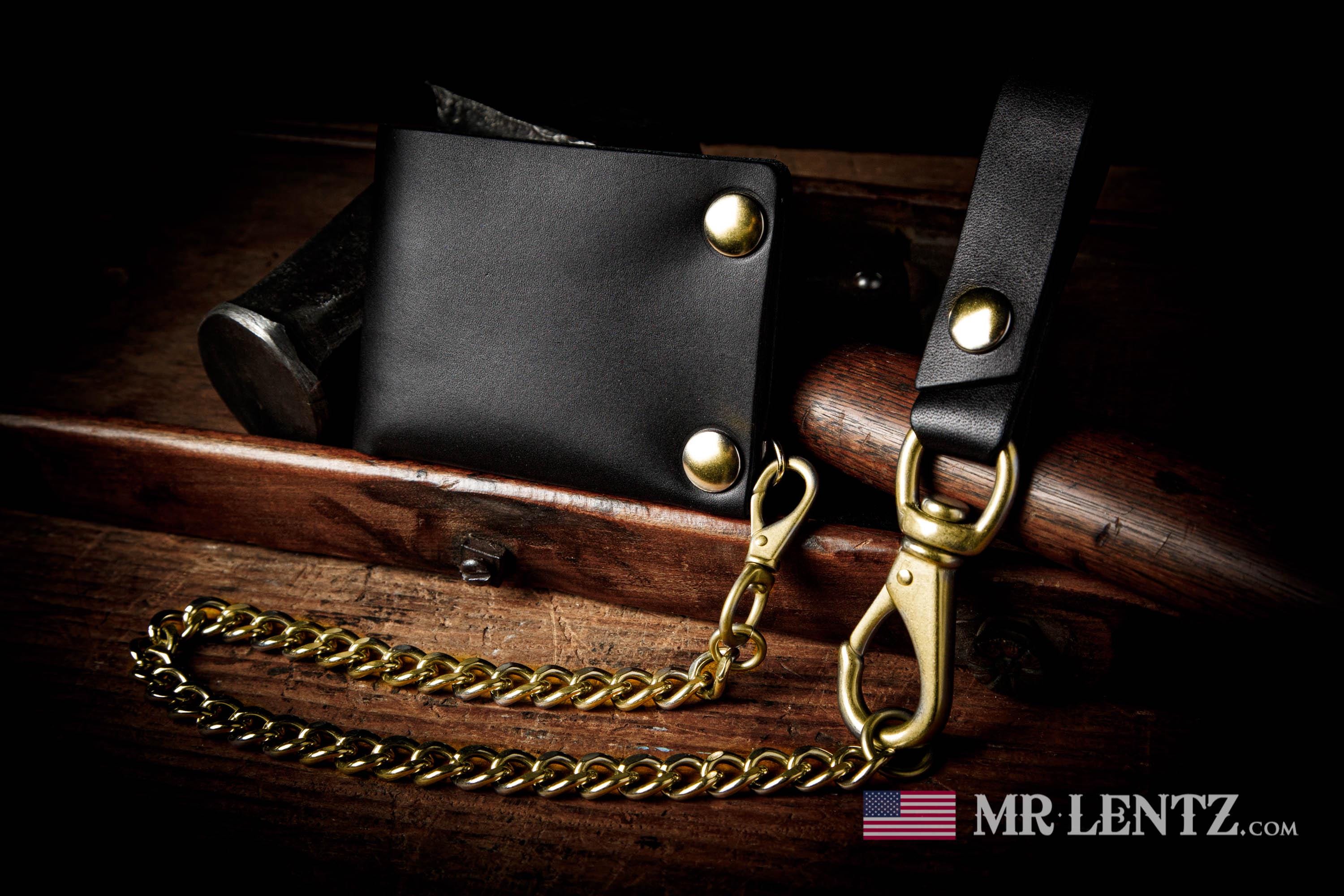 Golden Snap Leather Wallet, Premium Full Grain Leather, Minimalist