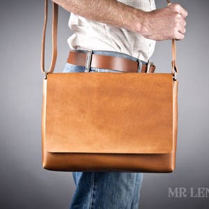 Leather Messenger Bag, Leather Shoulder Bag, Courier Bag, Leather Satchel 210 image 6