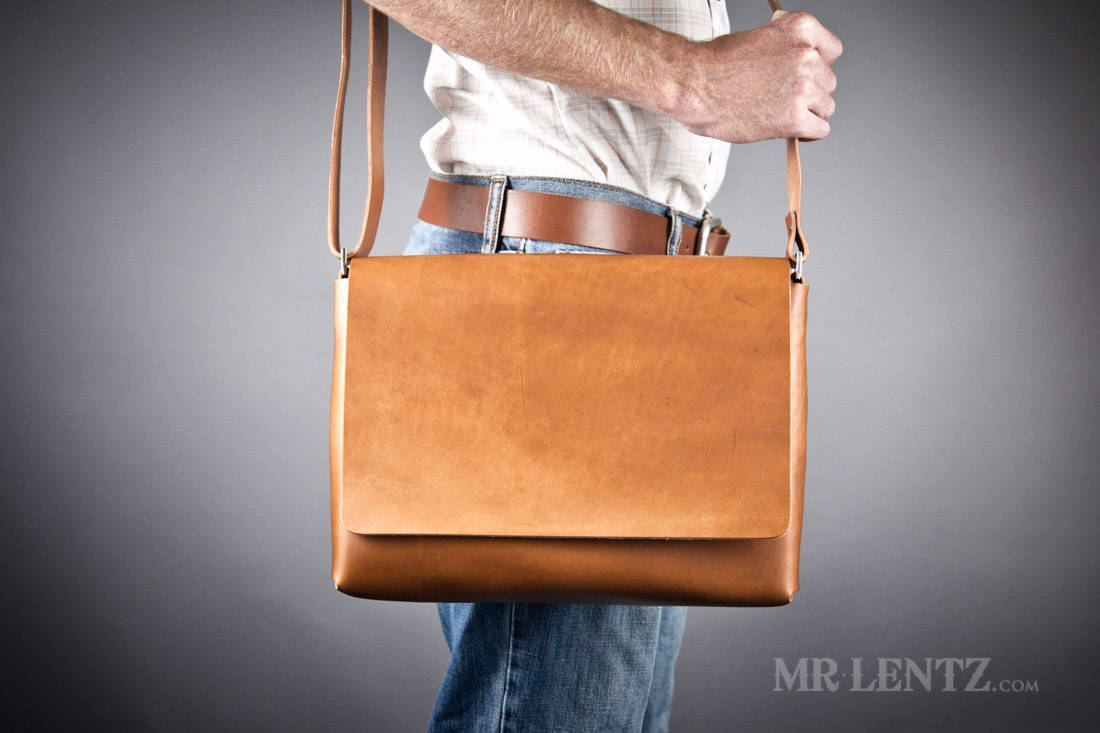 Leather courier deals bag