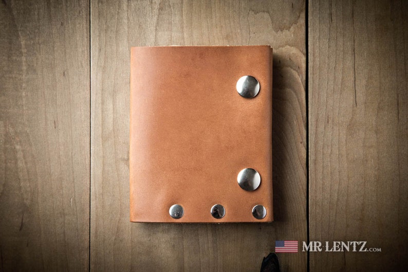 Leather Trifold Wallet with Snap Closure, Trifold, Leather threefold wallet 032 image 2