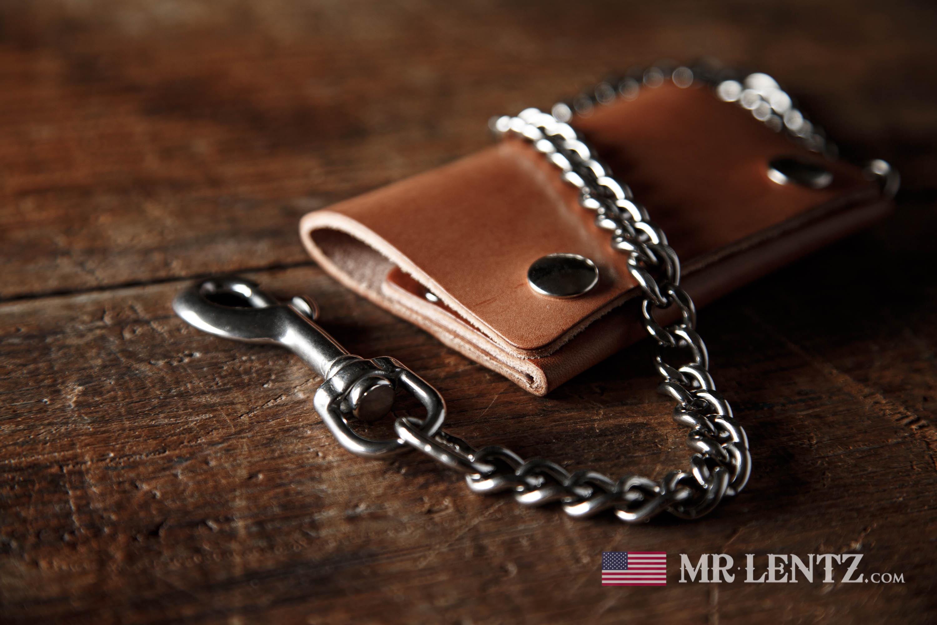 Biker Chain Wallet Motorcycle Wallet With Stainless Steel Chain USA Made Personalized Gift For Him Handmade Full Grain Leather Mr Lentz Etsy