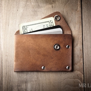 Card Wallet, Credit Card Wallet, leather card wallet, personalized wallet, mens card wallet, thin wallet, simple snap wallet  020