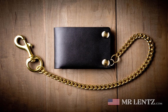Golden Snap Leather Wallet, Premium Full Grain Leather, Minimalist