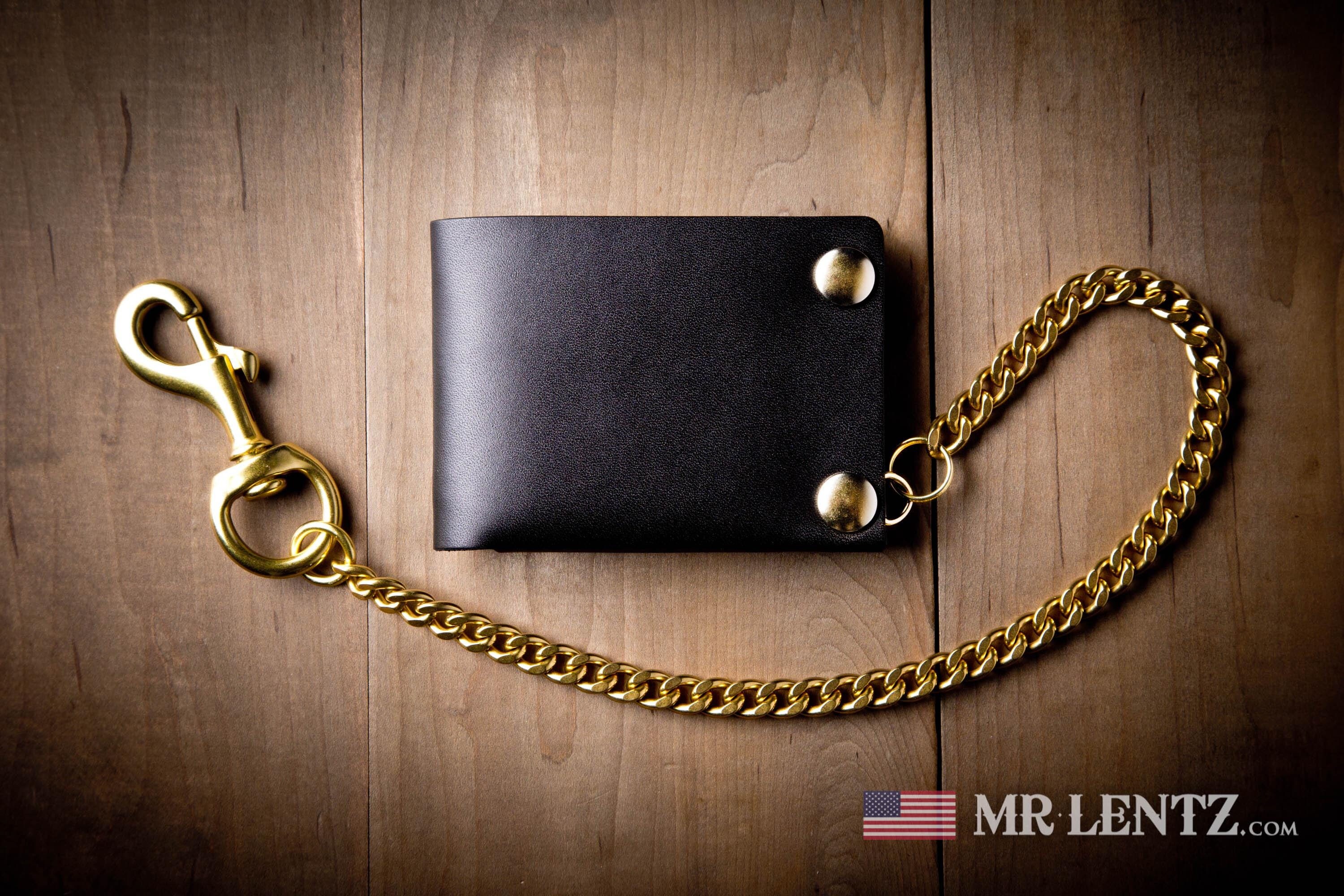 Golden Snap Leather Wallet, Premium Full Grain Leather, Minimalist
