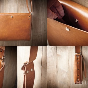 Leather Messenger Bag, Leather Shoulder Bag, Courier Bag, Leather Satchel 210 image 2