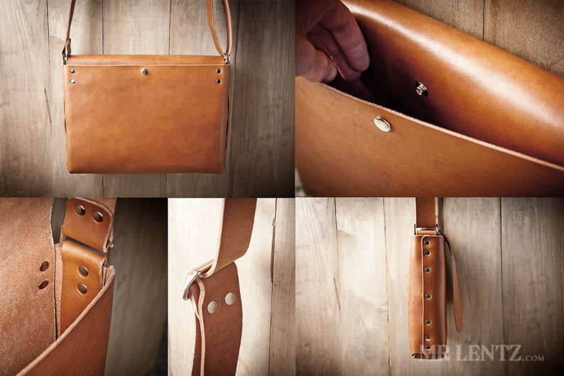 Leather Messenger Bag, Leather Shoulder Bag, Courier Bag, Leather Satchel 210 image 2