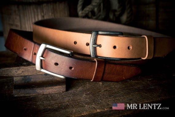Mens Leather Belt, Handmade Full Grain Belt With Custom Buckle