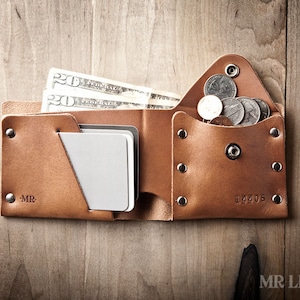 Leather Coin Wallet, Coin Wallet, Change Wallet, Leather Wallet, leather bifold, leather wallet 017