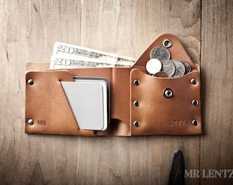 Leather Coin Wallet, Coin Wallet, Change Wallet, Leather Wallet, leather bifold, leather wallet 017