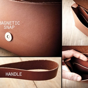 Leather Clutch, leather purse, brown leather clutch, simple purse 101 image 4