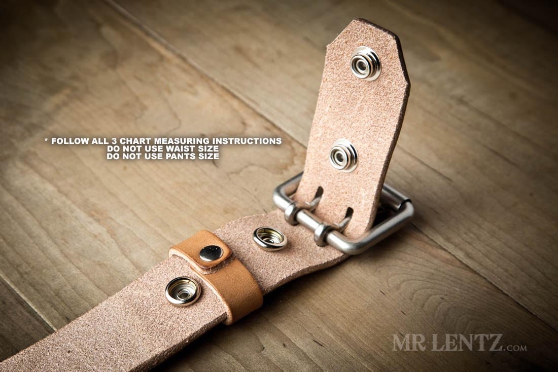 Double Tongue Leather Belt Regular Width, Thick Leather Belt, Mens