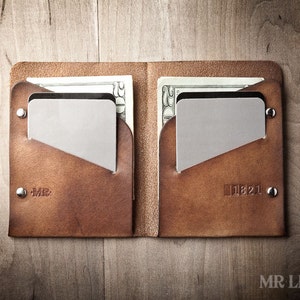 Slim Leather wallet, Front Pocket Wallet, Leather Wallet, Minimal Leather Wallet, thin leather wallet 005