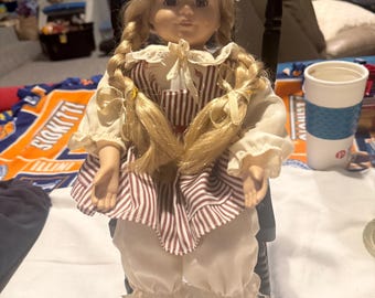Catherine 1999 Boyd's Collection nurse Doll With Rocking Chair Needs Cleaning