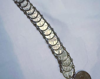 1950's MEXICAN CINCO CENTAVOS coin  (18) bracelet - 8"