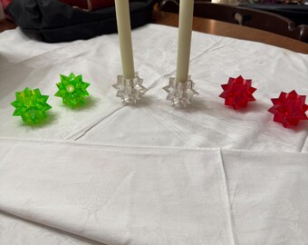 Six 1950 Acrylic Lucite Starburst Candlesticks From Woodbury Store