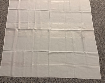 Vintage Bucilla Satin Glow Tablecloth 52" X 52" With Gold Mylar Decoration NWT