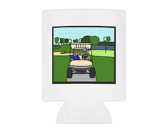 Enfriador de latas de golf con gatos / Portavasos para campo de golf Ilustración de gato