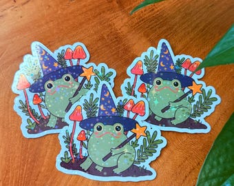 Wizard Frog Holographic Sticker