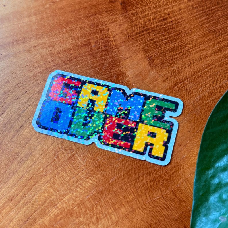 Game Over, Holographic Sticker - Etsy
