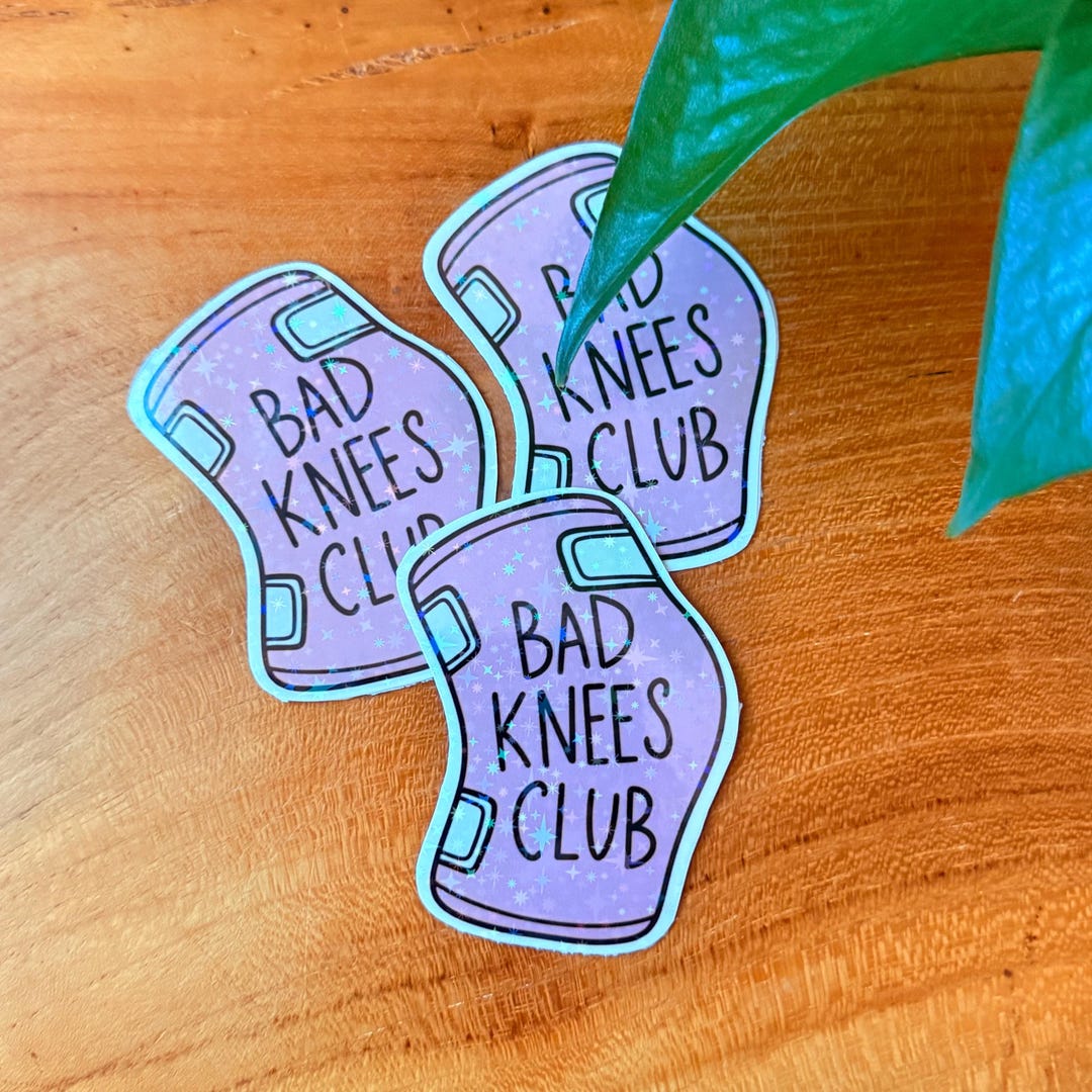 Bad Knees Club, Funny Health, Holographic Sticker - Etsy