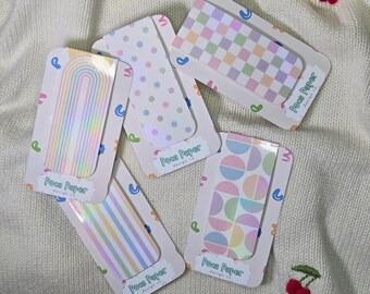 Set de Marcapáginas Magnéticos Pastel – Bonitos Marcapáginas Pastel – Laminados Brillantes u Holográficos