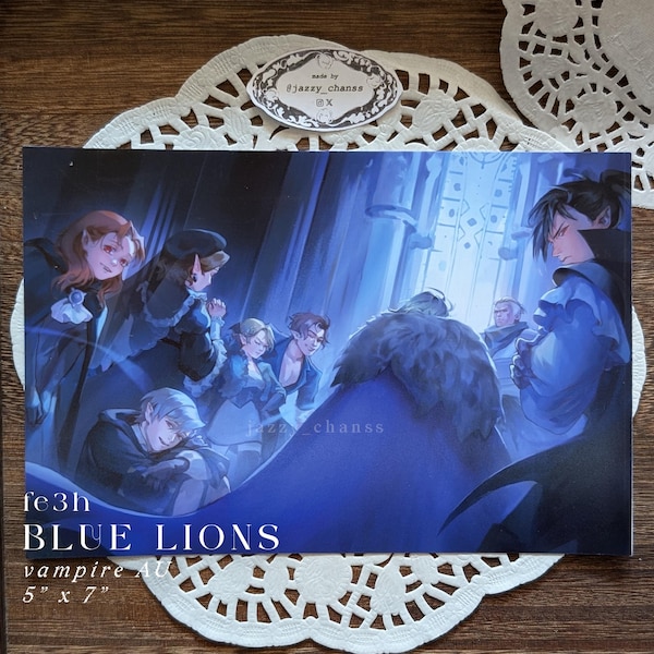 vampire blue lions print