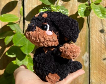 Crochet hecho a mano Rottweiler Plushie Amigurumi
