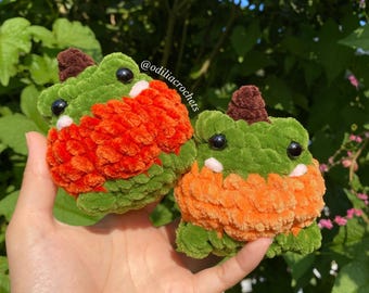 Rana calabaza de ganchillo de peluche amigurumi