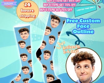 Custom Funny Socks With Photo, Personalized Face Socks With Picture, Custom Novelty Sock With Face On Them, Customized Funky Socks For Women