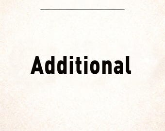May include: The word "Additional" in bold black font is centered on a textured, off-white background. A thin, horizontal gray line is above the word.